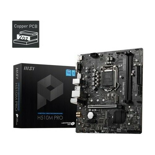 Msı H510M Pro Soket 1200 Ddr4 3200 Pcı-E Gen 4 ,m.2 Usb3.2 1x 1g Lan Matx