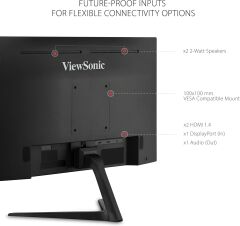 ViewSonic VX2418-P-MHD FHD, 165HZ, 1MS, Adaptive Sync, 2xHDMI, 1xDP, Oyuncu Monitörü