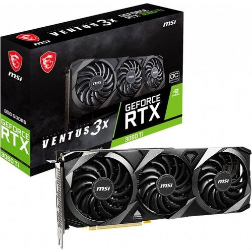 MSI VGA GEFORCE RTX 3060 TI VENTUS 3X 8G OC LHR RTX3060TI 8GB GDDR6 256B DX12 PCIE 4.0 X16 (3XDP 1XHDMI)