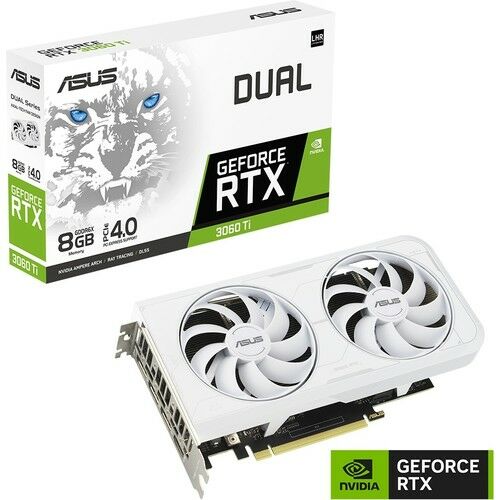 Asus Geforce Rtx 3060 Tı 8gb 256BIT GDDR6X HDMI 3xdp Rgb Ekran Kartı DUAL-RTX3060TI-8GD6X-WHITE Ekran Kartı
