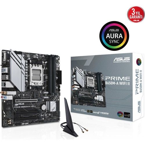 ASUS PRIME B650M-A WIFI II AMD B650 6400 DDR5 AM5 Matx (PRIME B650M-A WIFI II) Anakart