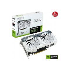 ASUS GEFORCE RTX 4060 DUAL-RTX4060-O8G-WHITE 8GB GDDR6 128bit 2535MHz OC HDMI 3xDP DLSS3 EKRAN KARTI - DUAL-RTX4060-O8G-WHITE