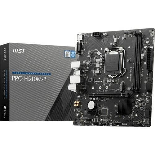 MSI MB PRO H510M-B SOKET 1200 DDR4 2933MHZ ,M.2 USB3.2 1x 1G LAN Matx(Yalnızca 10. nesil destekli)