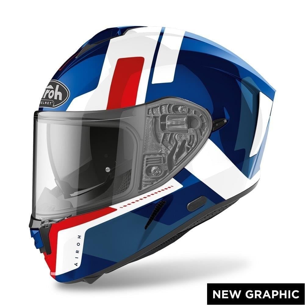 AIROH SPARK SHOGUN MAVİ KIRMIZI GLOSS KASK