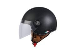 SWAY SW 701 Black Leather Yarım Kask
