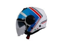 SWAY SW 737 DOUBLE White Blue Red Yarım Kask