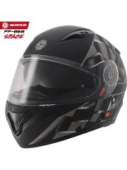 Scoyco FF-868 Space Mat Siyah-Gri Çene Açılır Güneş Vizörlü Kask