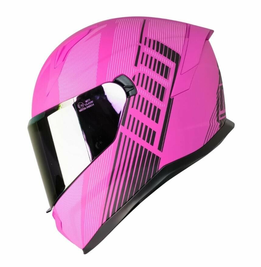 Mts M 910 LADY  FUCHSIA  Pembe Tam Kask (renkli Vizör)