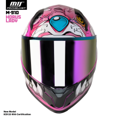 Mts M 910 LADY Horus Lady Tam Pembe Kask (renkli Vizör)