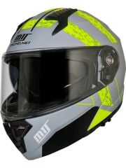 Mts M 966 V2  Çene Açılır Kask Neon Gözlüklü