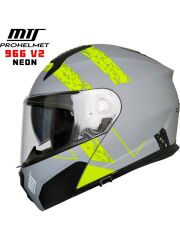 Mts M 966 V2  Çene Açılır Kask Neon Gözlüklü
