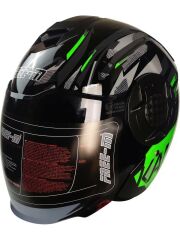 Freem FR665 Green Yarım Kask  Siyah Vizör