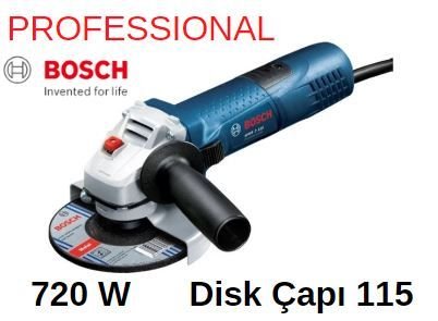 BOSCH AVUÇ TAŞLAMA 720W 180MM GWS 7-115 PROFESSIONAL