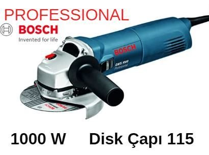 BOSCH AVUÇ TAŞLAMA 1000W 115MM GWS 1000 PROFESSIONAL