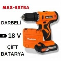 MAX-EXTRA  MX1825D 18 V Darbeli  Akülü Matkap