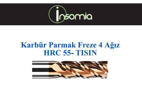 8MM DÜZ KARBÜR PARMAK FREZE 4 AĞIZ 55HRC - TISIN