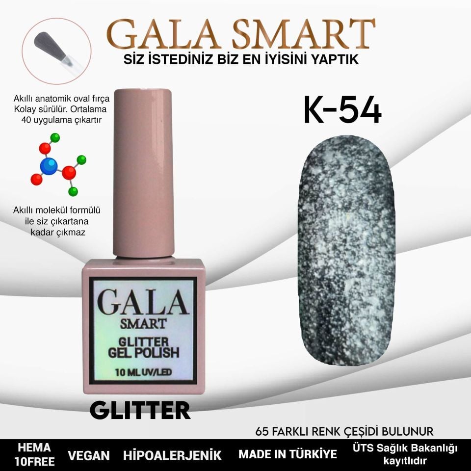 GALA SMART GLITTER KALICI OJE 10 mle K54