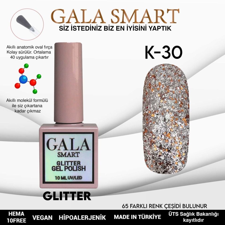 GALA SMART GLITTER KALICI OJE 10 mle K30