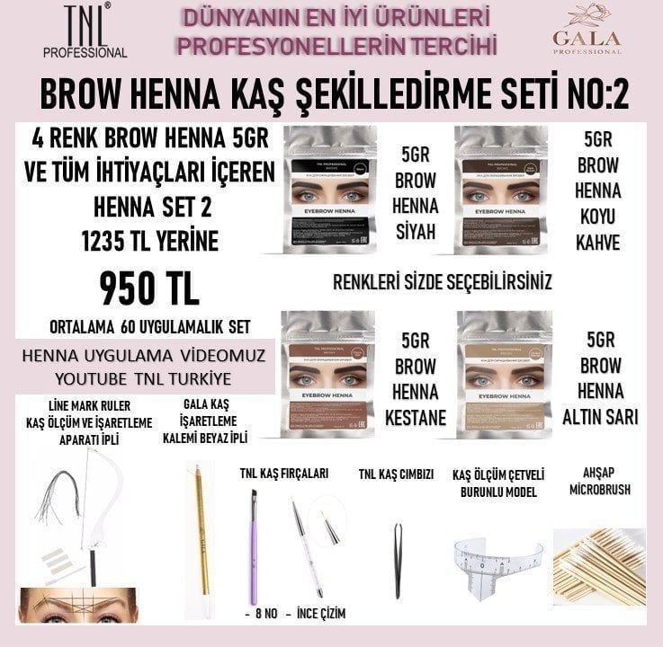 HENNA KAŞ ŞEKİLLENDİRME SETİ NO:2