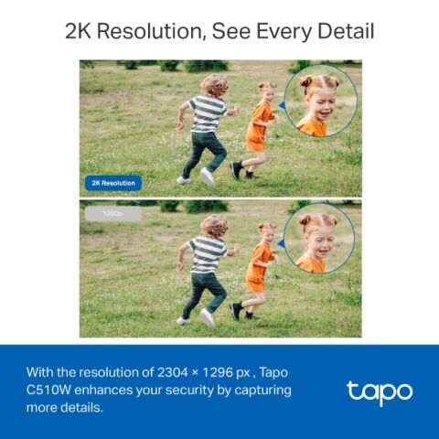 Tp-Link Tapo C510W 2K Dış Mekan Yatay/Dikey 512GB Hafıza Destekli Wi-Fi Güvenlik Kamerası