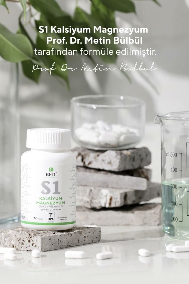 S1™ Kalsiyum, Magnezyum, Çinko, Vitamin D Takviye Edici Gıda 60 Tablet