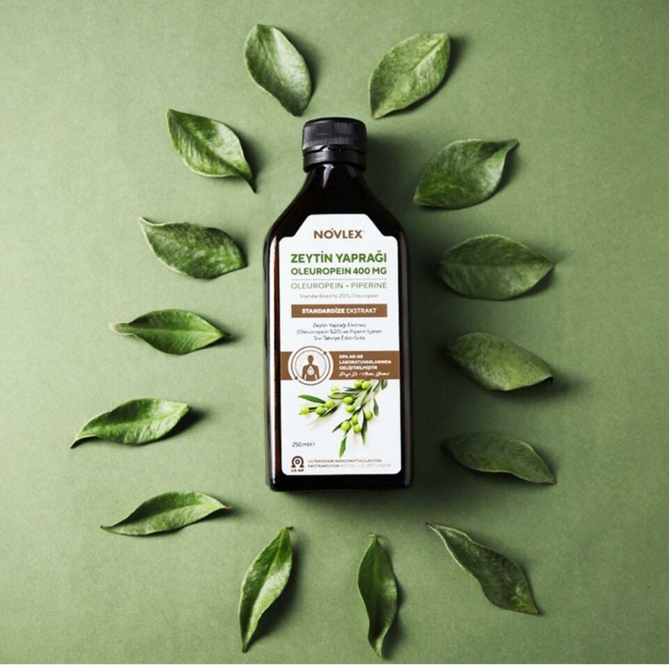 Novlex® Zeytin Yaprağı - Oleuropein (Olive Leaf) ve Piperin Ekstraktı (Ekstresi) İçeren Takviye Edici Gıda 250 ml