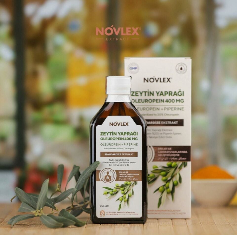Novlex® Zeytin Yaprağı - Oleuropein (Olive Leaf) ve Piperin Ekstraktı (Ekstresi) İçeren Takviye Edici Gıda 250 ml