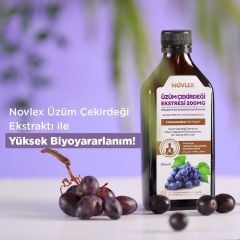 Novlex® Üzüm Çekirdeği (Black Grape Seed) ve Piperin Ekstraktı (Ekstresi) İçeren Sıvı Takviye Edici Gıda 250 ml