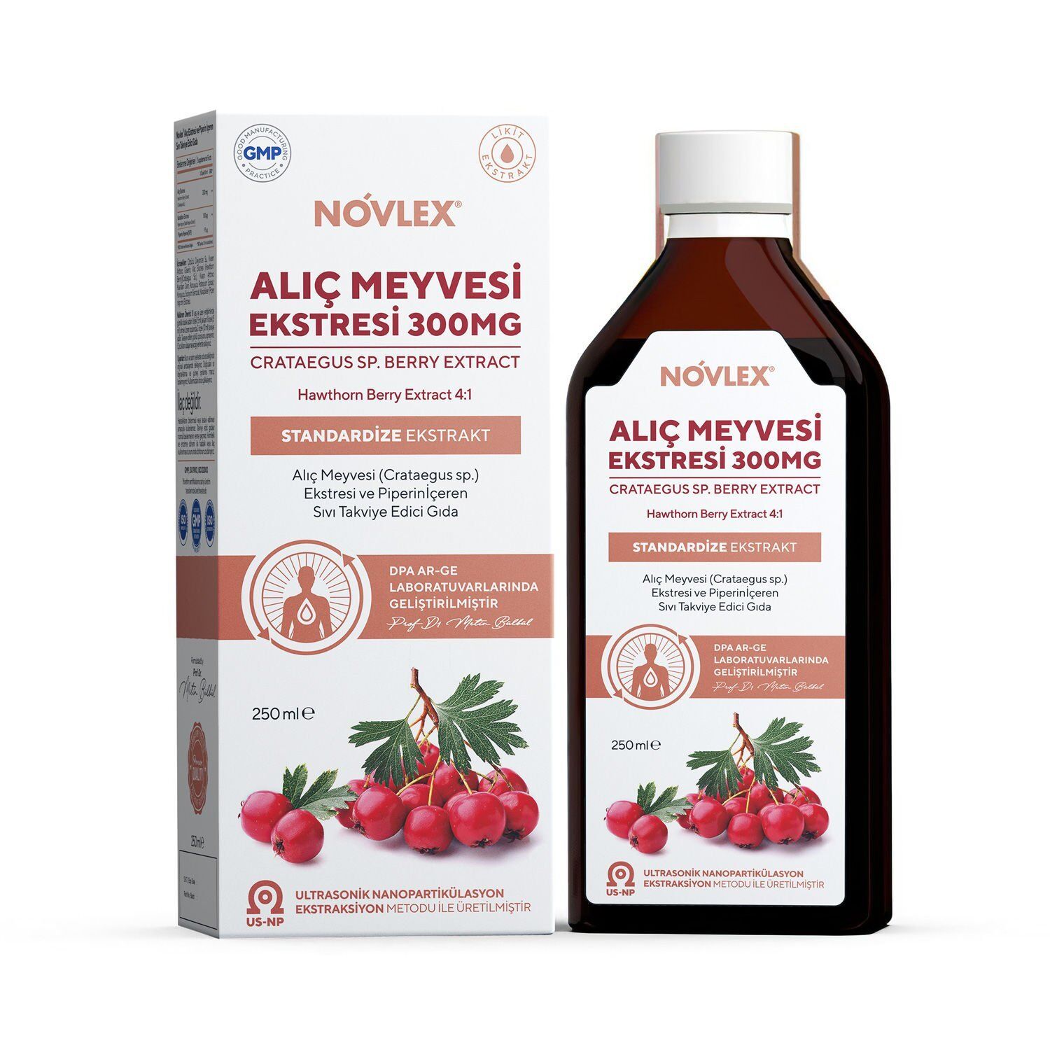 Novlex® Alıç Meyve (Hawthorn Berry) ve Piperin Ekstraktı (Ekstresi) İçeren Sıvı Takviye Edici Gıda 250ml