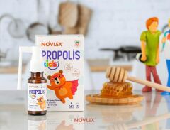 Novlex® Propolis Kids Ekstrakt (Su Bazlı-Alkolsüz) Böğürtlen Aromalı Sprey & Damla (540 damla) Takviye Edici Gıda 20ml
