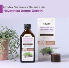 Novlex® Women’s Balance Hayıt, Civanperçemi, Gilaburu, At Kuyruğu (Kırkkilit), Karayılan Otu, Testere Dişli Aslan Pençesi ve Piperin Ekstraktı (Ekstre) İçeren Sıvı Takviye Edici Gıda 250 ml