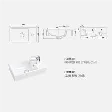 FC10MUL01 - GÜRAL VİT Dikdörtgen Sağ Delikli Mobilya Üstü Lavabo 25x45 cm