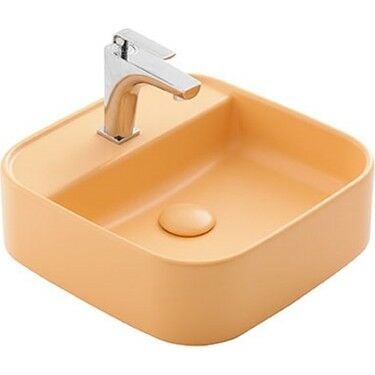 NO28MUL017200 - Güral Vit Nova Batarya Delikli Lavabo Mat Hardal 42 cm x 42 cm