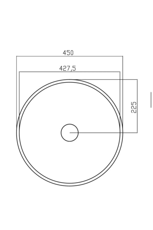 NO27MUL00 - GÜRAL VİT Nova Deliksiz Tezgah Üstü Çanak Lavabo 45 Cm