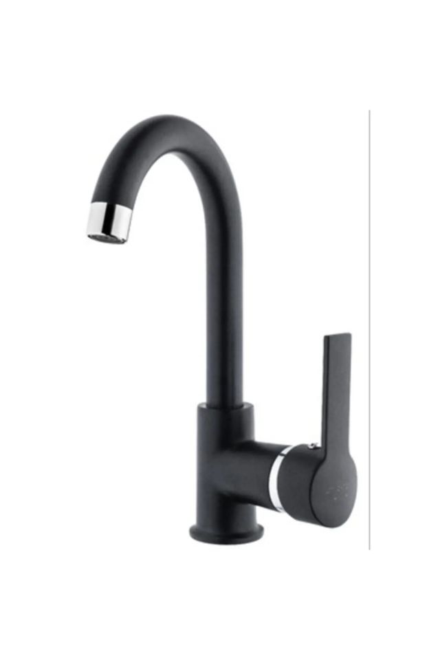 LHN0084 - ATLANTE Nero Kuğu Lavabo Bataryası Dark Siyah