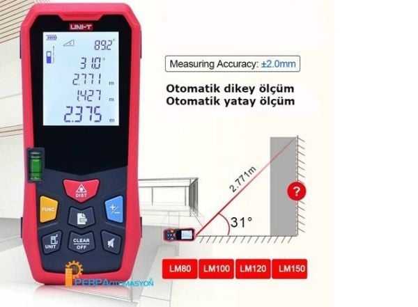 Unit LM100 Lazer Mesafe Ölçer Lazermetre 100m