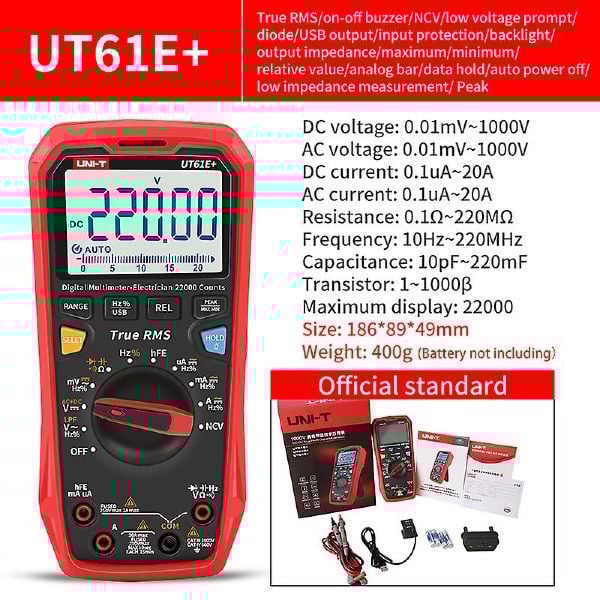 Unit UT61E+ 1000V True RMS Dijital Multimetre