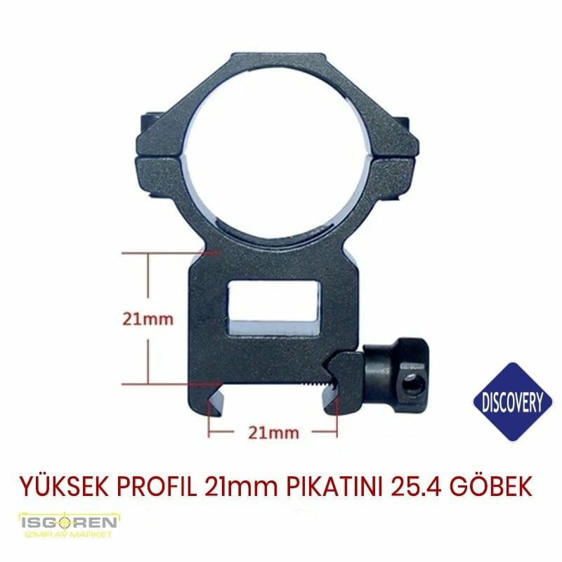 Discovery 21mm Pikatini Ray için Yüksek Profil 25.4mm Göbek Dürbün Ayağı 180207