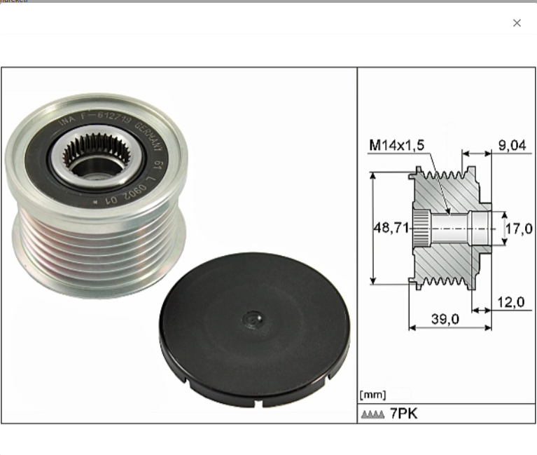 Bmw Alternatör Rulmani E81-E82-E87-E88-E90-E91-E92-E93-E60-E61-X5 E70 N43-N54 2005-2011 12317560678