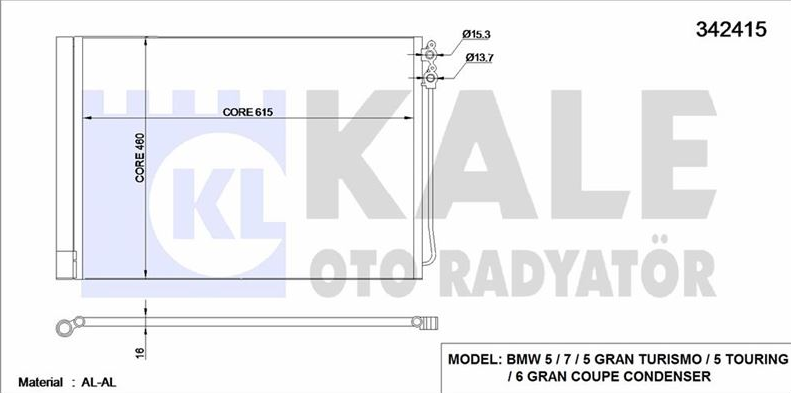 Bmw Klima Radyatörü F10 F01 N47 N57 B47 B57 64509391489-64509109723