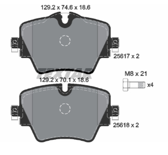 Bmw Fren Balatası Ön F40-F45-F46-F48-F49-F39-F54-F60 34106884492