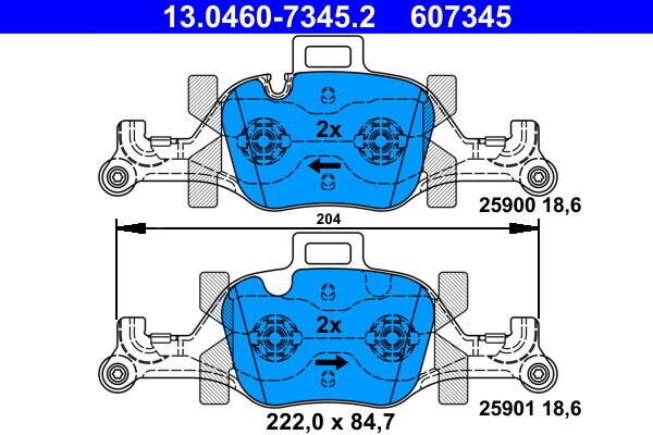 Bmw Fren Balatası Ön G30-G31-G32-G11-G12-X3 G01-X4 G02-X5 G05 34116883469