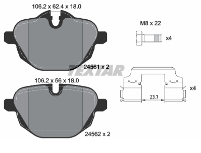 Bmw Fren Balatası Arka F10-G30 34216862202-34206877648-34206879857