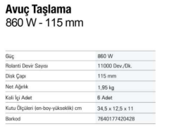 CROWN 860W AVUÇ İÇİ TAŞLAMA SPİRAL TAŞLAMA