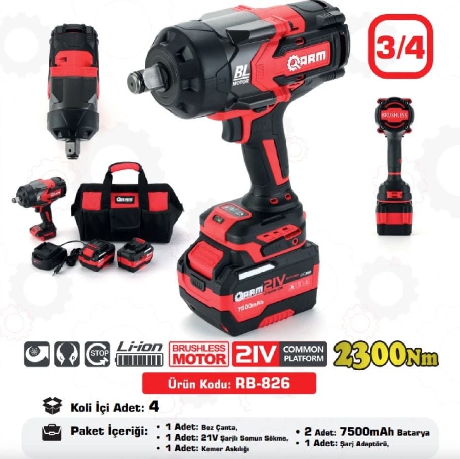 ARM 3/4 2300 NM 21V Şarjlı Somun Sökme