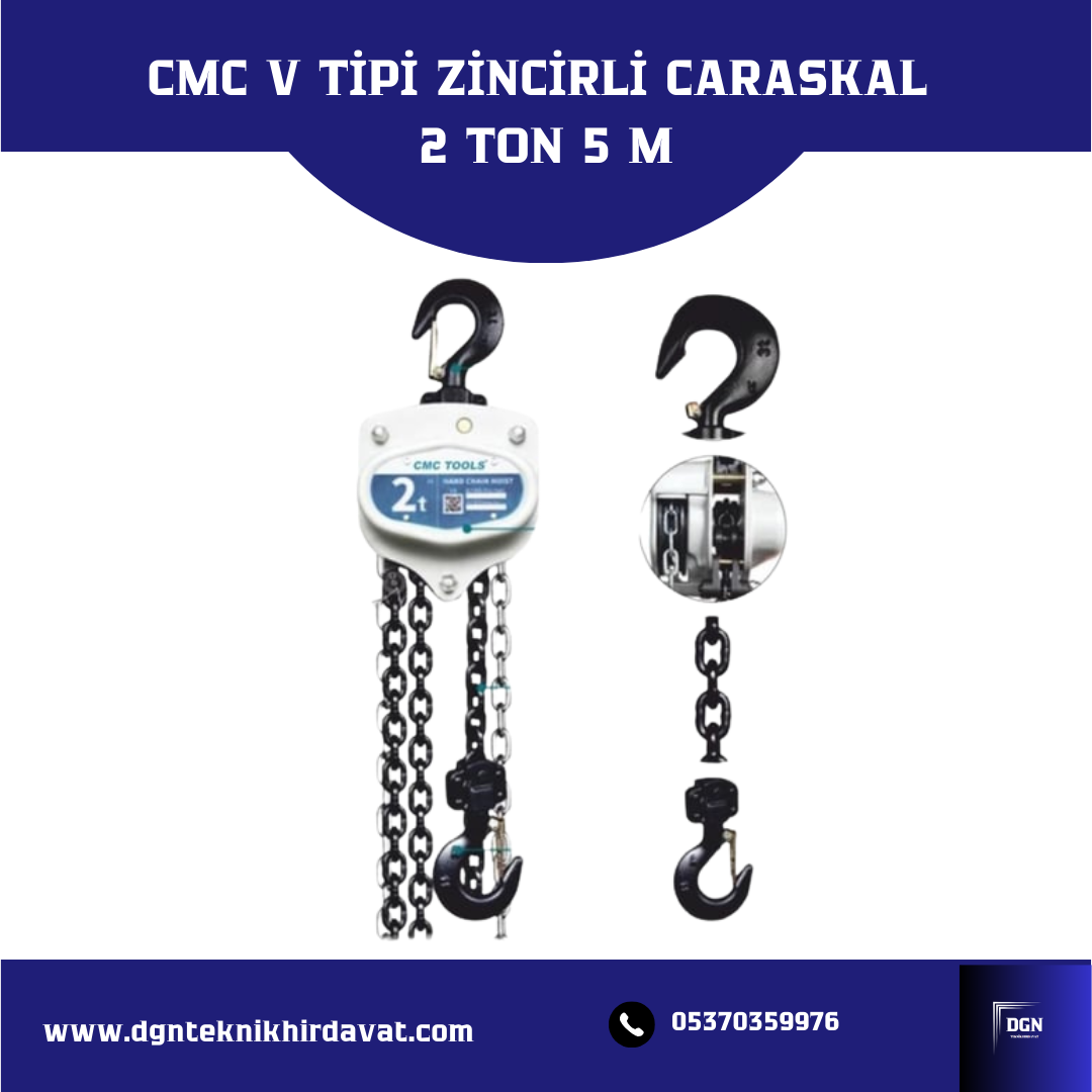 CMC V TİPİ ZİNCİRLİ CARASKAL 2 TON 5 M