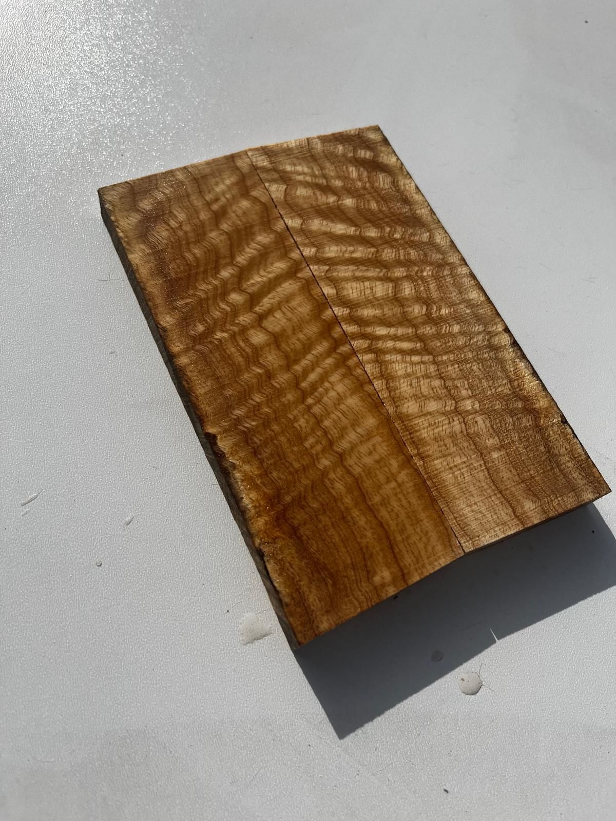 Premium Figured Flame Ash Wood Blank – Ideal for Knife No;008