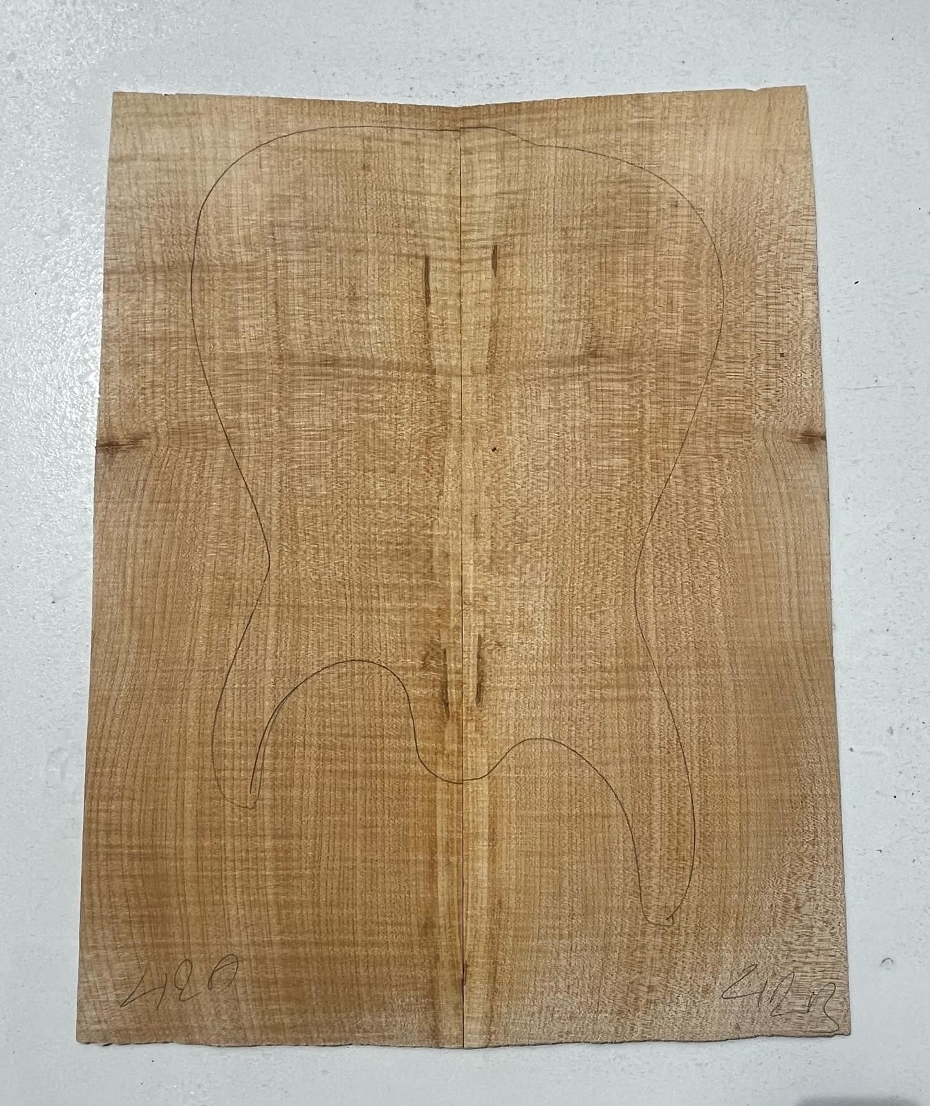 Flame Maple Drop Top Luthier Guitar Figured Wood Bookmatched Set No:42
