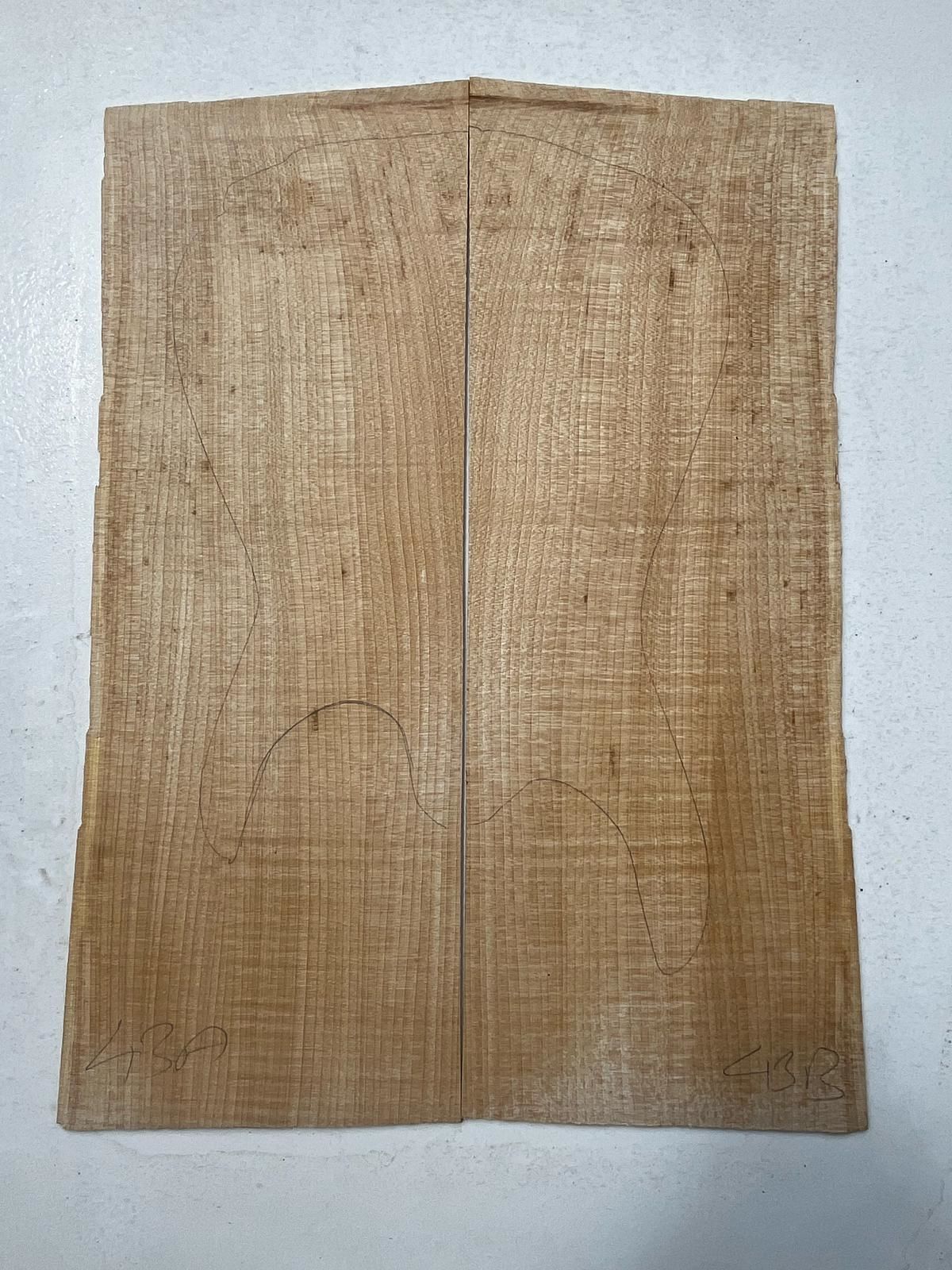 Flame Maple Drop Top Luthier Guitar Figured Wood Bookmatched Set No:43