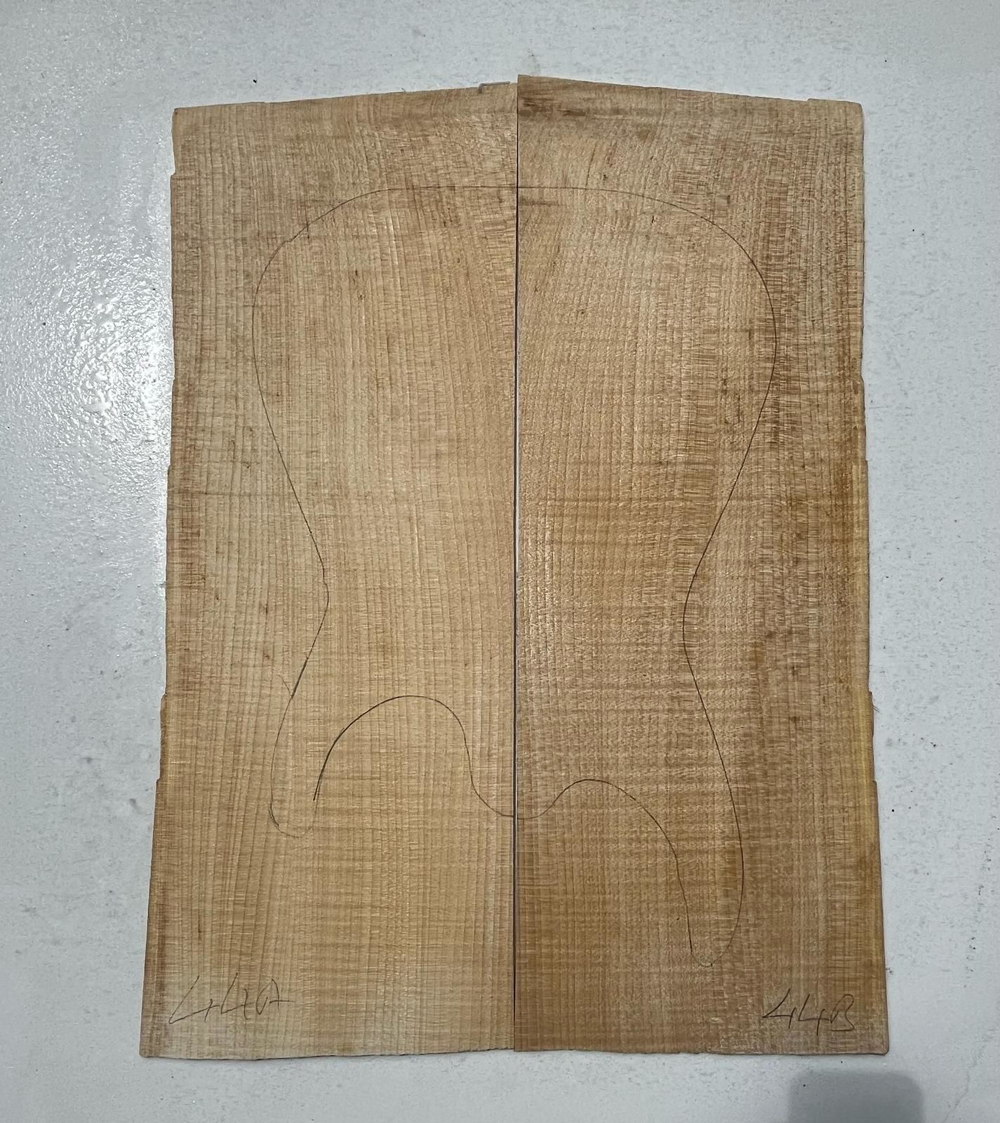 Flame Maple Drop Top Luthier Guitar Figured Wood Bookmatched Set No:44